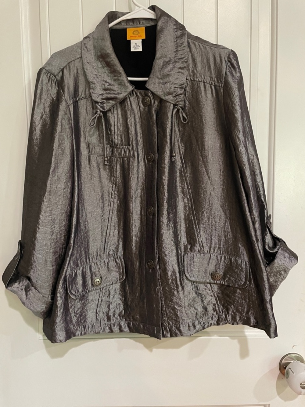 Ruby Rd size 16 pewter color button up
Jacket. Great used condition
